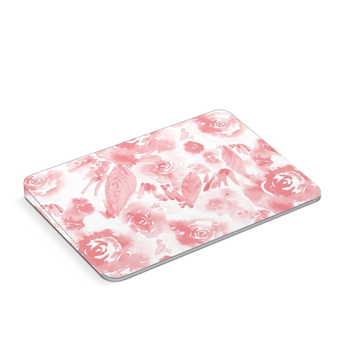 Apple Magic Trackpad Skin design of Pink, Pattern, Rose, Design, Floral design, Rose family, Garden roses, Petal, Flower, Textile, with white, red, pink colors
