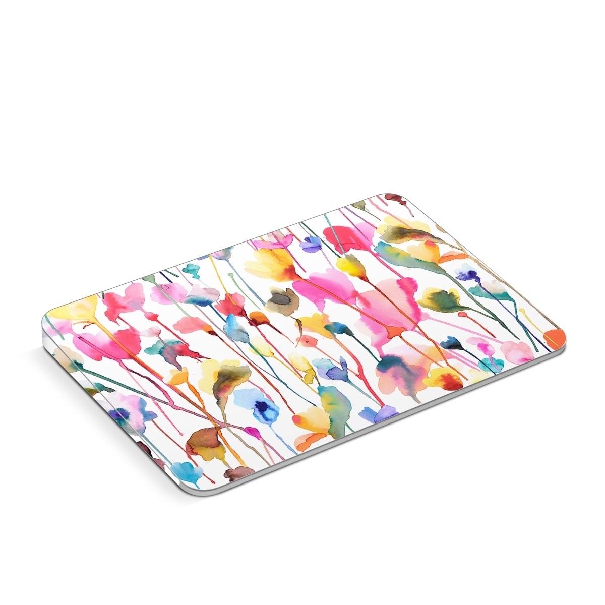 Apple Magic Trackpad Skin design of Plant, Petal, Art, Font, Pattern, Automotive wheel system, Event, Visual arts, Party supply, Pole, with white, red, pink, yellow, orange, green, blue, purple colors