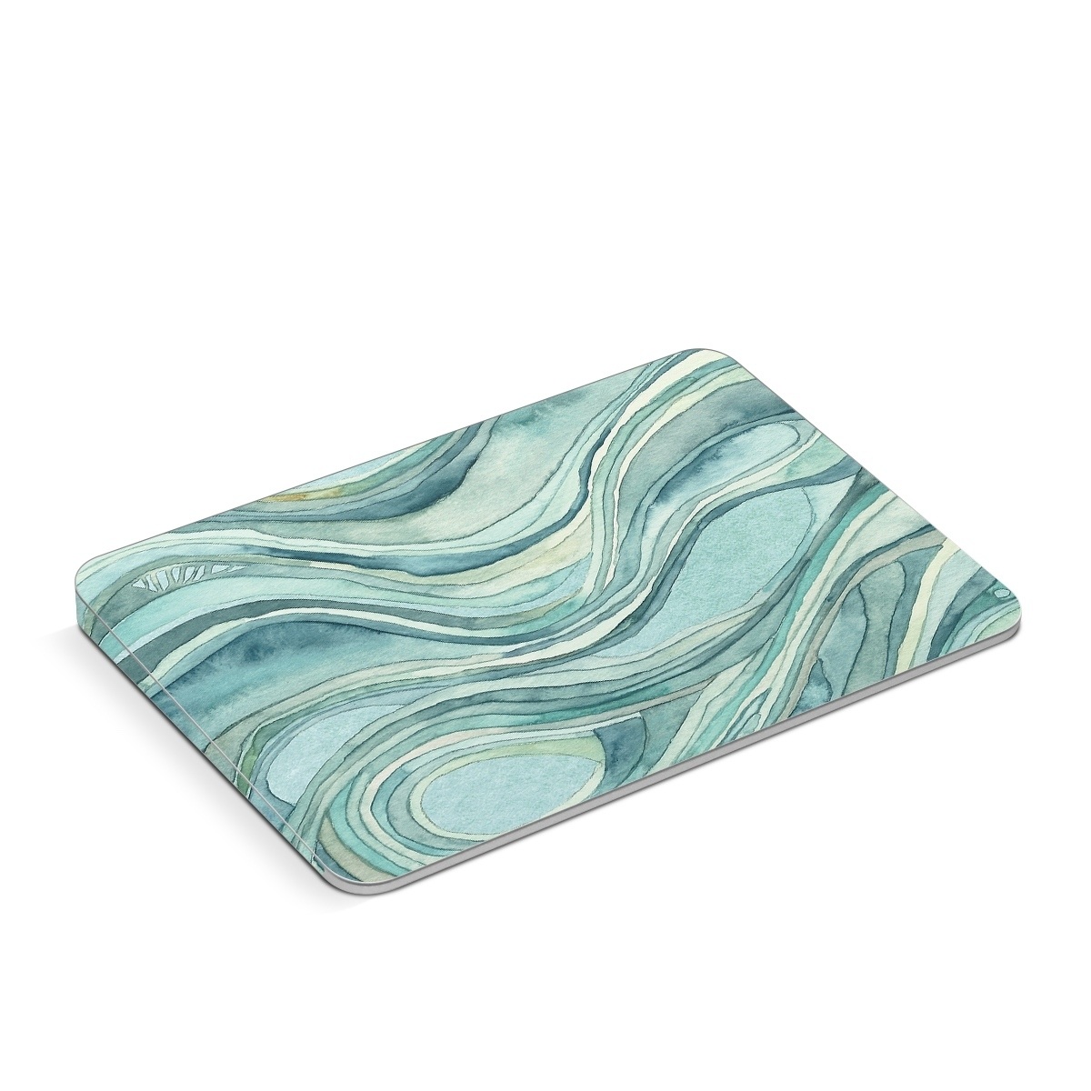 Apple Magic Trackpad Skin design of Aqua, Blue, Pattern, Turquoise, Teal, Water, Design, Line, Wave, Textile, with gray, blue colors