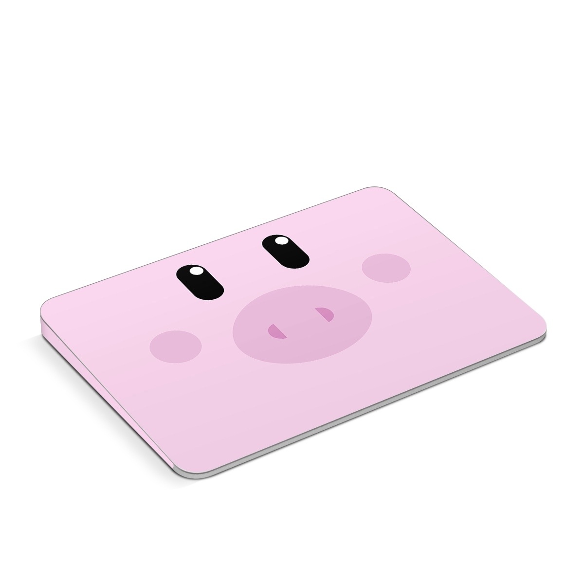 Apple Magic Trackpad Skin design of Pink, Cartoon, Violet, Nose, Purple, Snout, Suidae, Material property, Illustration, Animation, with pink, black, white colors