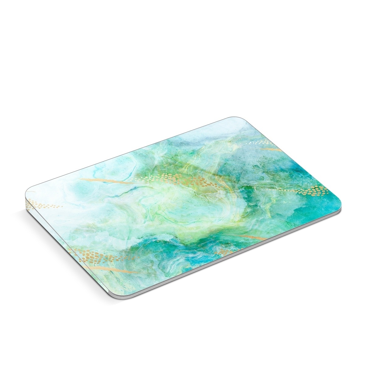 Apple Magic Trackpad Skin design of Blue, Watercolor paint, Aqua, Line, Sky, Design, Pattern, Art, Illustration, with blue, yellow, orange colors
