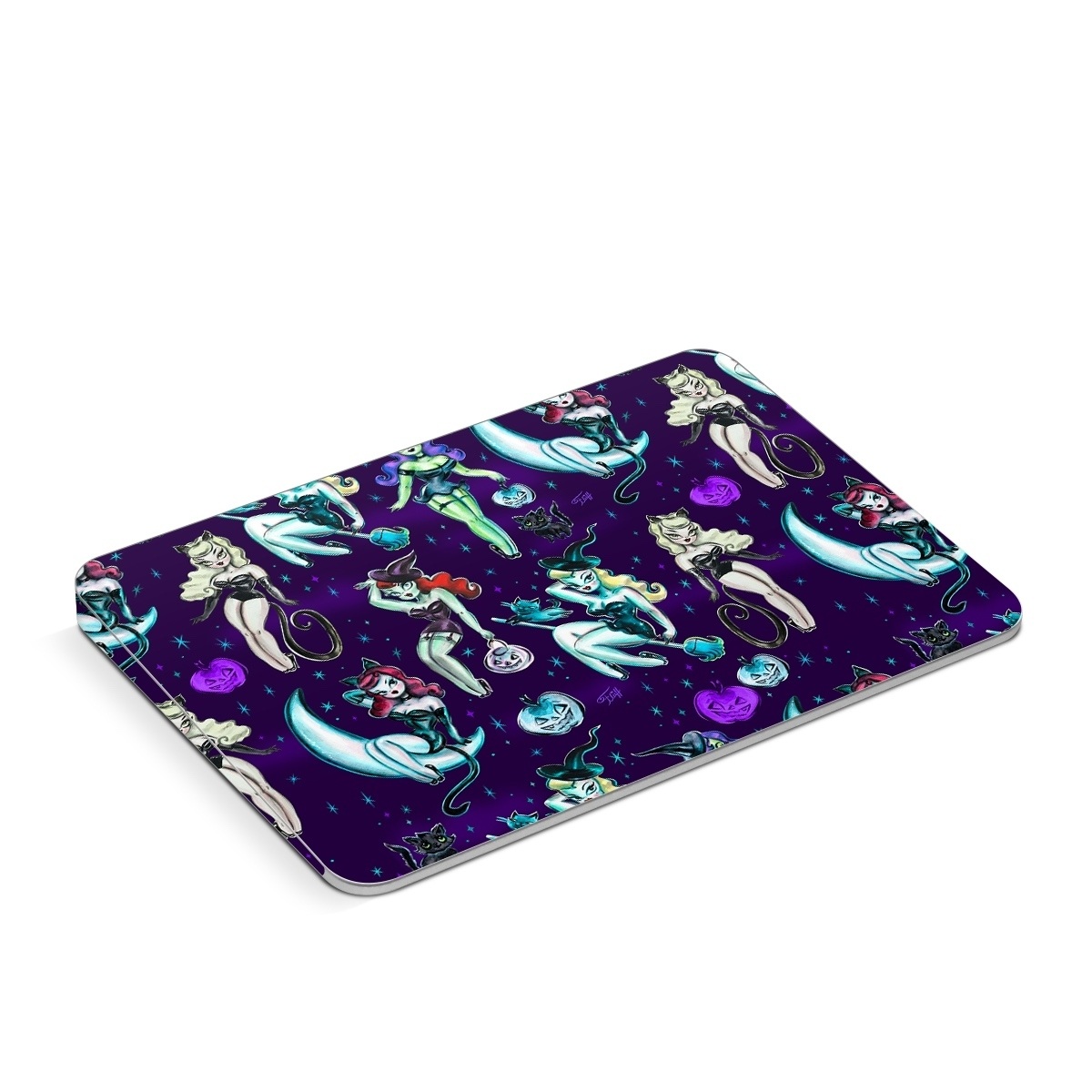 Apple Magic Trackpad Skin design of Illustration, Cartoon, Violet, Art, Fictional character, Graphic design, Fiction, Visual arts, Style, Graphics, with blue, green, white, yellow, red, purple colors