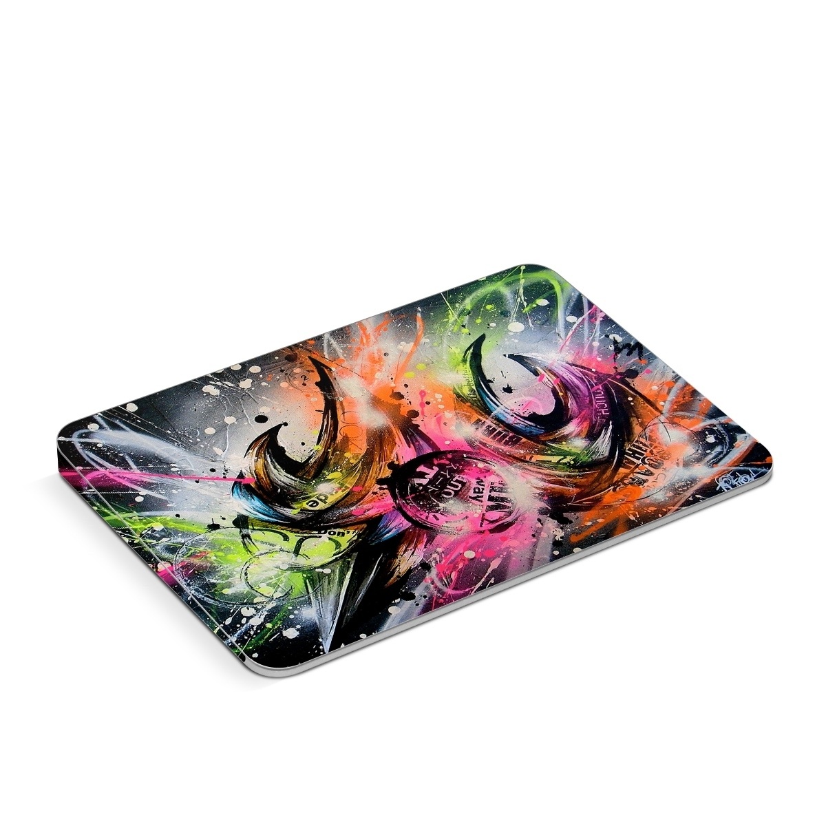 Apple Magic Trackpad Skin design of Graphic design, Fractal art, Art, Illustration, Design, Graphics, Cg artwork, Font, Visual arts, Pattern, with black, gray, red, green, purple, blue colors