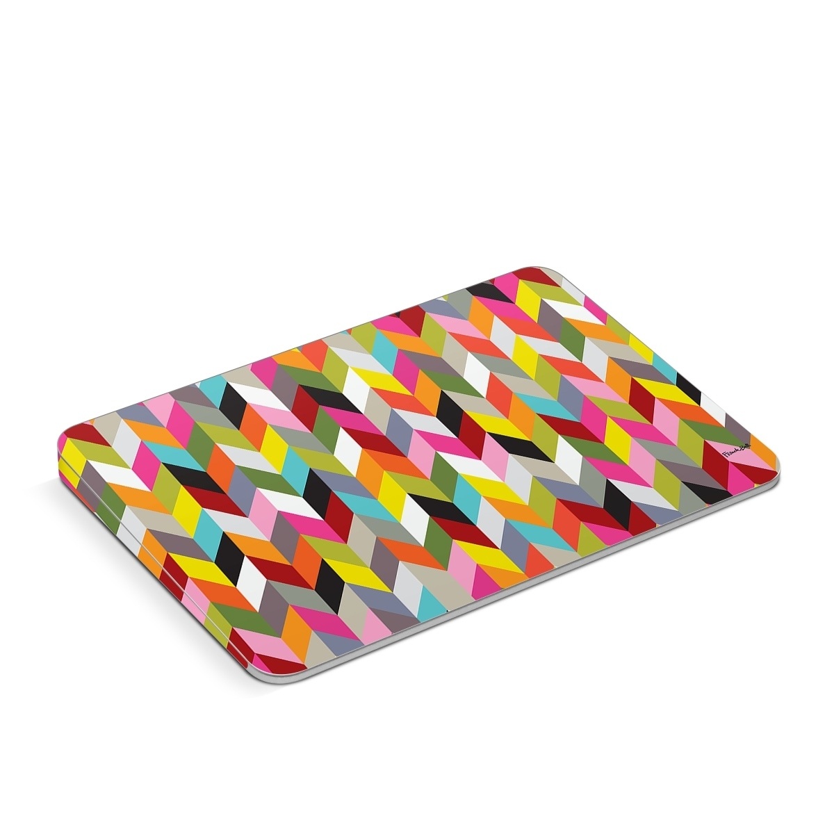Apple Magic Trackpad Skin design of Pattern, Orange, Line, Design, Graphic design, Tints and shades, Triangle, with red, green, gray, black, blue, purple colors