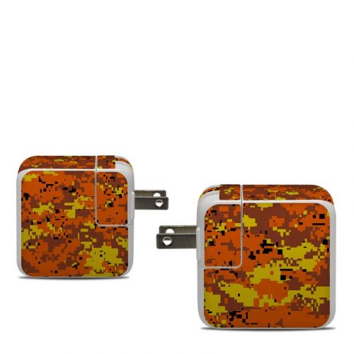 Digital Orange Camo Apple 30W USB-C Power Adapter Skin