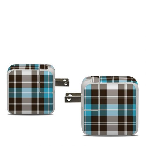 Turquoise Plaid Apple 30W USB-C Power Adapter Skin