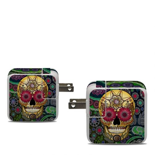 Sugar Skull Paisley Apple 30W USB-C Power Adapter Skin