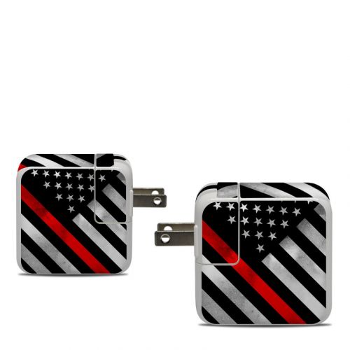 Thin Red Line Hero Apple 30W USB-C Power Adapter Skin