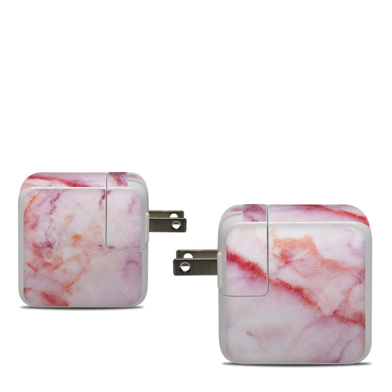 Apple 30W USB-C Power Adapter Skin design of Pink, Skin, Flesh, Textile, Fur, with pink, red, white, purple, orange colors