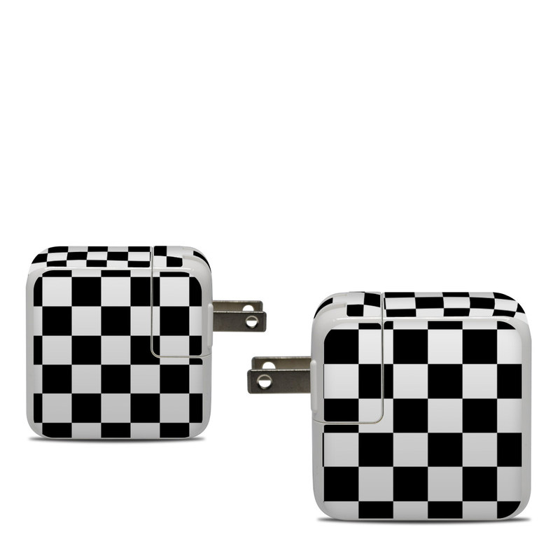 Apple 30W USB-C Power Adapter Skin design of Black, Photograph, Games, Pattern, Indoor games and sports, Black-and-white, Line, Design, Recreation, Square, with black, white colors