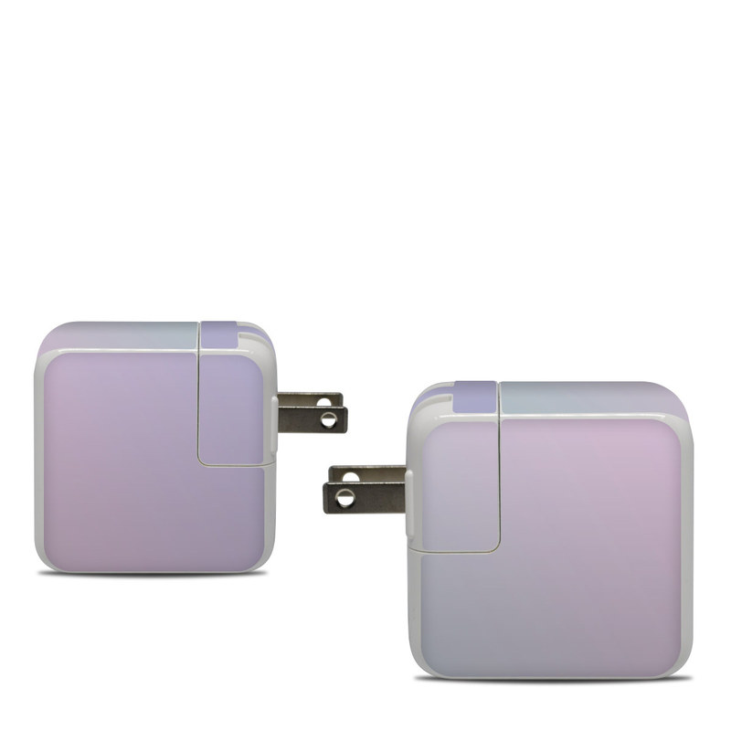 Apple 30W USB-C Power Adapter Skin design of White, Blue, Daytime, Sky, Atmospheric phenomenon, Atmosphere, Calm, Line, Haze, Fog, with pink, purple, blue colors