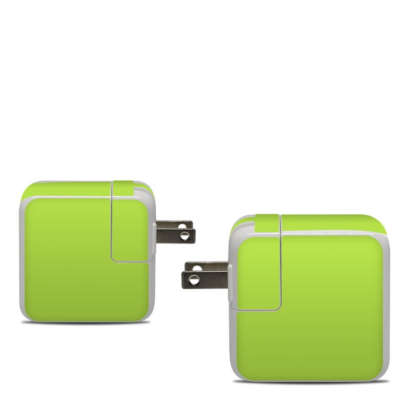 Apple 30W USB-C Power Adapter Skin design of Green, Yellow, Text, Leaf, Font, Grass, with green colors