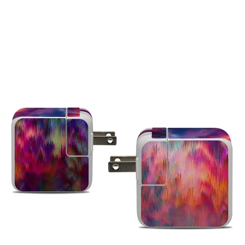 Apple 30W USB-C Power Adapter Skin design of Sky, Purple, Pink, Blue, Violet, Painting, Watercolor paint, Lavender, Cloud, Art, with red, blue, purple, orange, green colors