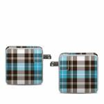 Turquoise Plaid Apple 61W USB-C Power Adapter Skin
