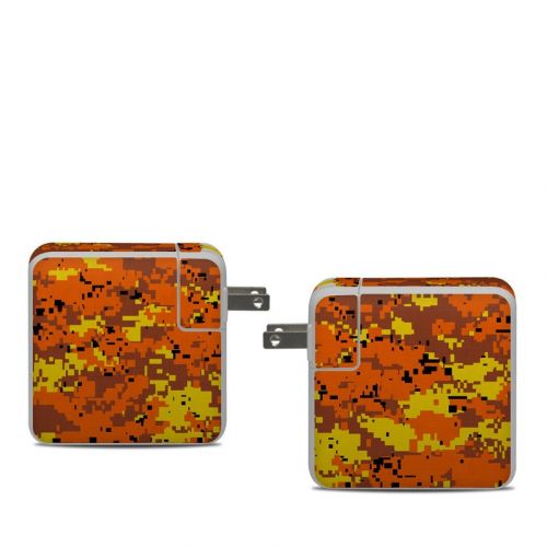 Digital Orange Camo Apple 61W USB-C Power Adapter Skin