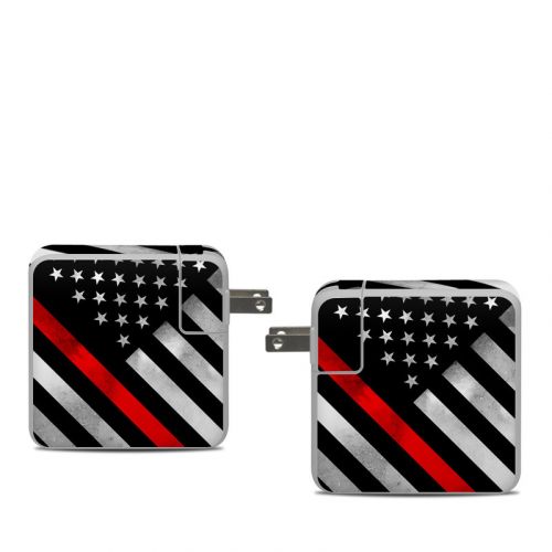 Thin Red Line Hero Apple 61W USB-C Power Adapter Skin