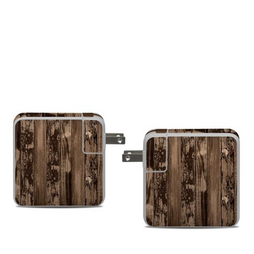 Weathered Wood Apple 61W USB-C Power Adapter Skin