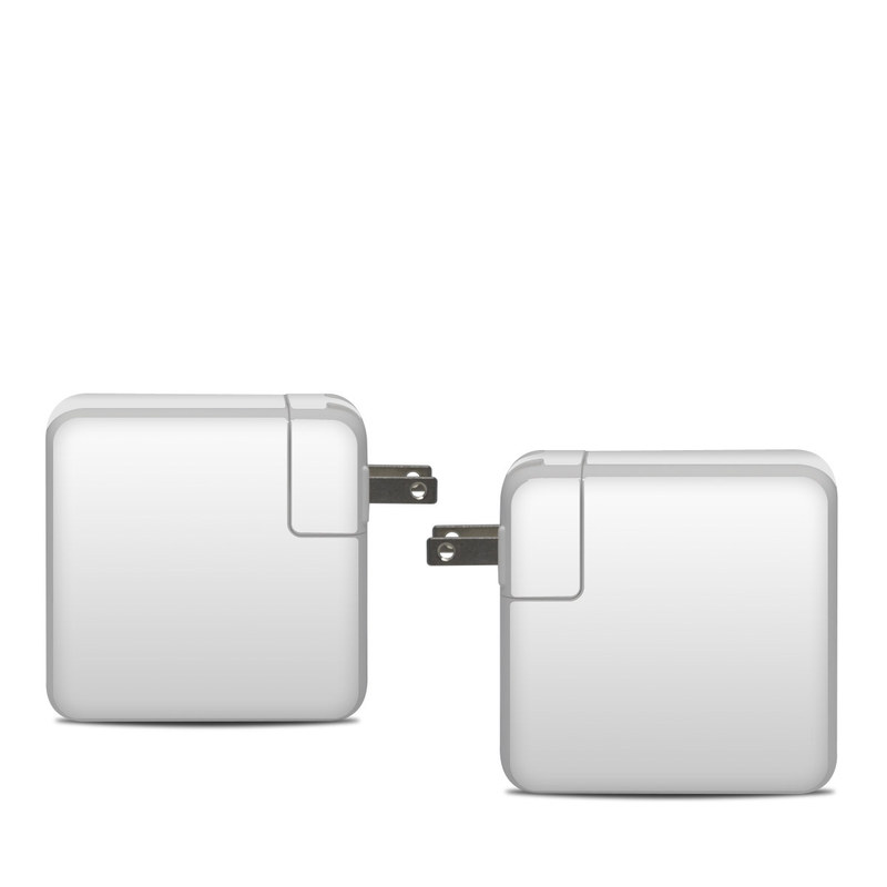 Apple 61W USB-C Power Adapter Skin design of White, Black, Line with white colors
