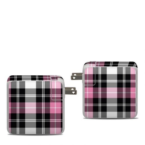 Pink Plaid Apple 87W USB-C Power Adapter Skin