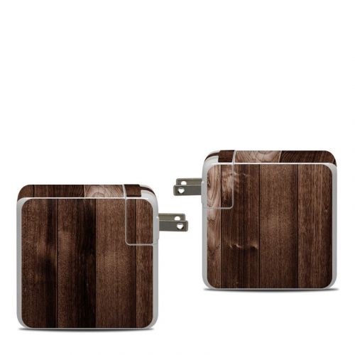 Stripped Wood Apple 87W USB-C Power Adapter Skin