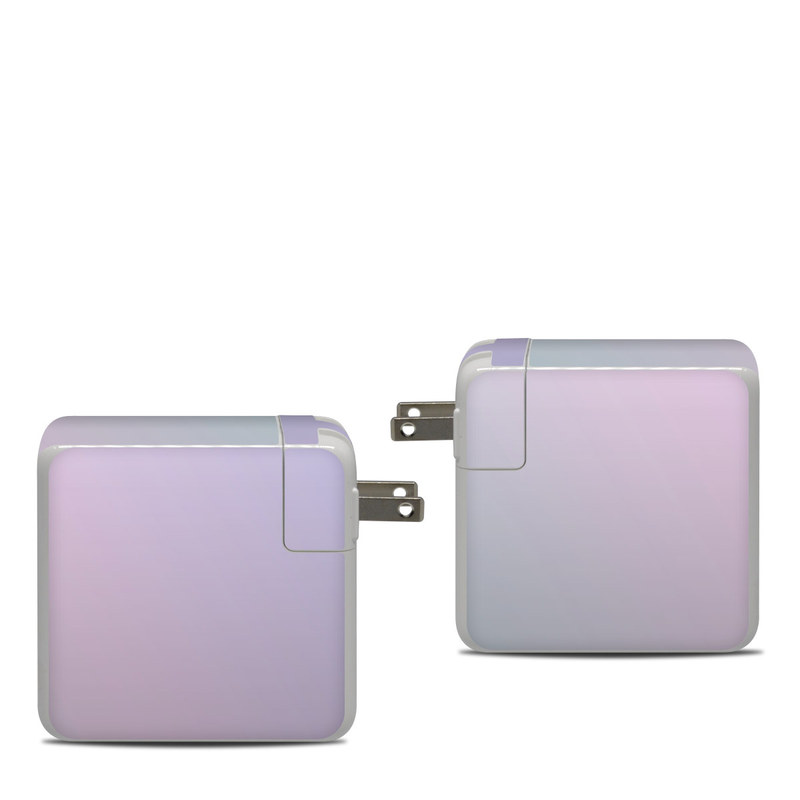 Apple 87W USB-C Power Adapter Skin design of White, Blue, Daytime, Sky, Atmospheric phenomenon, Atmosphere, Calm, Line, Haze, Fog, with pink, purple, blue colors
