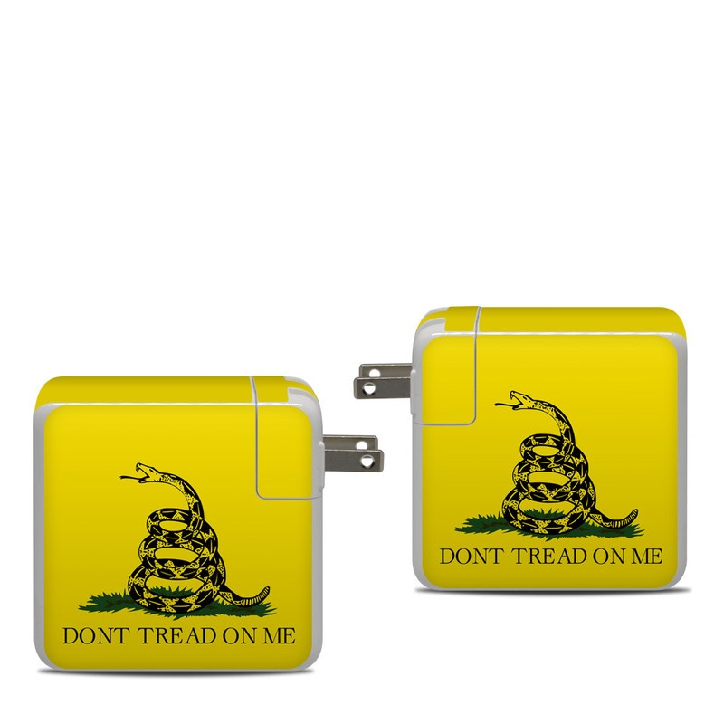 Apple 87W USB-C Power Adapter Skin design of Yellow, Font, Logo, Graphics, Illustration, with orange, black, green colors