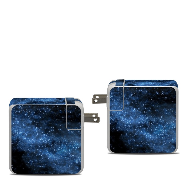 Apple 87W USB-C Power Adapter Skin design of Sky, Atmosphere, Black, Blue, Outer space, Atmospheric phenomenon, Astronomical object, Darkness, Universe, Space, with black, blue colors