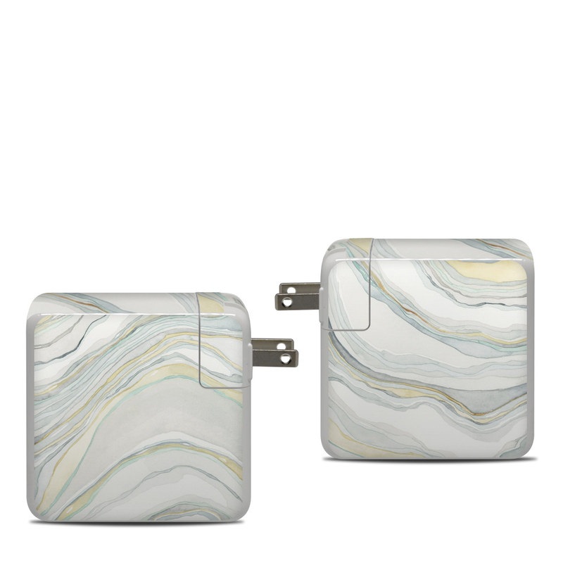 Apple 87W USB-C Power Adapter Skin design of Line, Pattern, with yellow, white, blue, gray colors