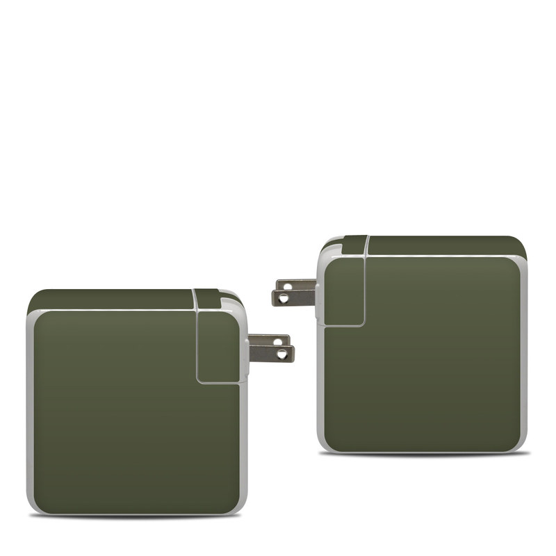 Apple 87W USB-C Power Adapter Skin design of Green, Brown, Text, Yellow, Grass, Font, Pattern, Beige, with green, brown colors