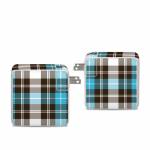 Turquoise Plaid Apple 96W USB-C Power Adapter Skin