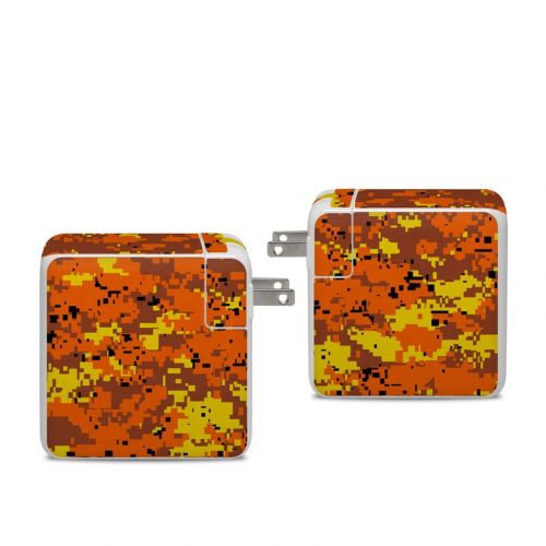 Digital Orange Camo Apple 96W USB-C Power Adapter Skin