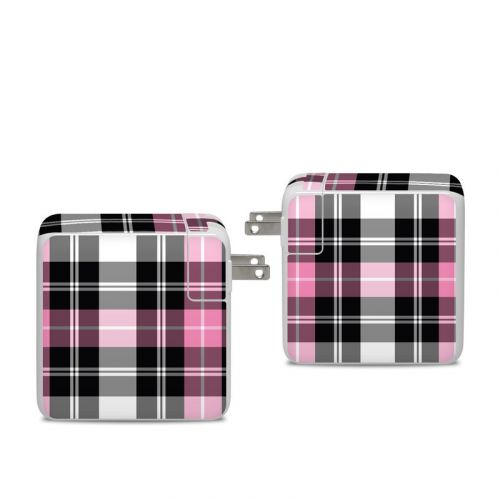 Pink Plaid Apple 96W USB-C Power Adapter Skin