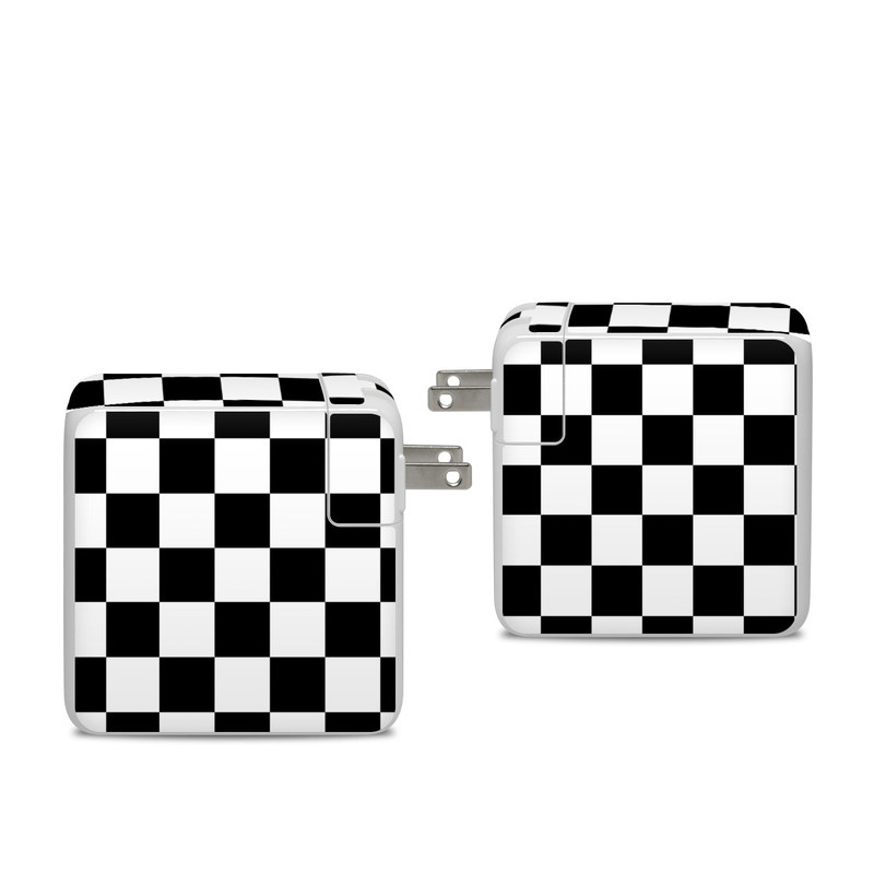 Apple 96W USB-C Power Adapter Skin design of Black, Photograph, Games, Pattern, Indoor games and sports, Black-and-white, Line, Design, Recreation, Square, with black, white colors