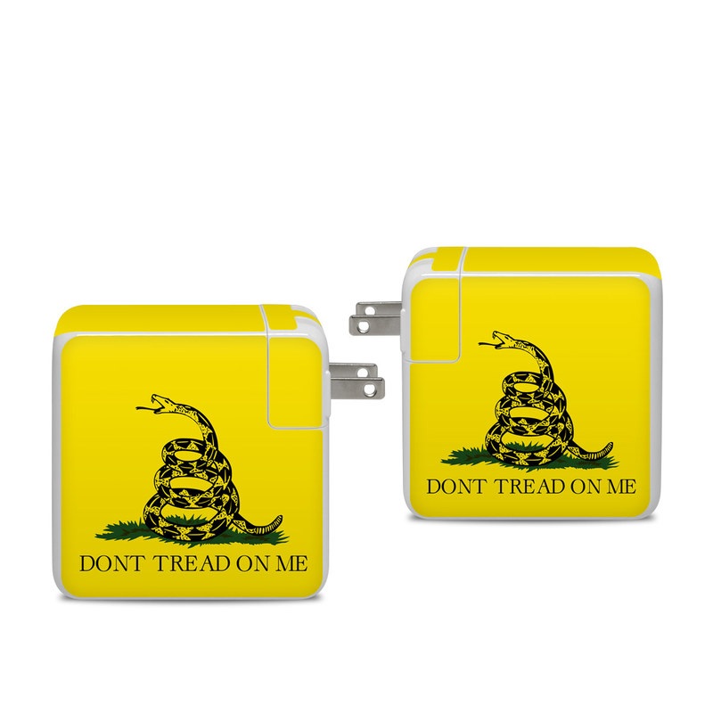 Apple 96W USB-C Power Adapter Skin design of Yellow, Font, Logo, Graphics, Illustration, with orange, black, green colors