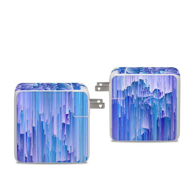 Apple 96W USB-C Power Adapter Skin design of Blue, Purple, Lavender, Ice, with blue, purple colors