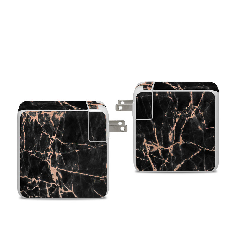 Apple 96W USB-C Power Adapter Skin design of Branch, Black, Twig, Tree, Brown, Sky, Atmosphere, Plant, Winter, Night, with black, pink colors