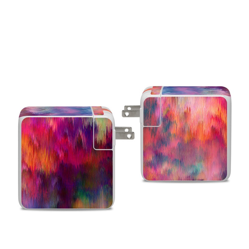 Apple 96W USB-C Power Adapter Skin design of Sky, Purple, Pink, Blue, Violet, Painting, Watercolor paint, Lavender, Cloud, Art, with red, blue, purple, orange, green colors