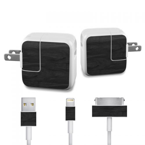 Black Woodgrain Apple 12W USB Power Adapter Skin