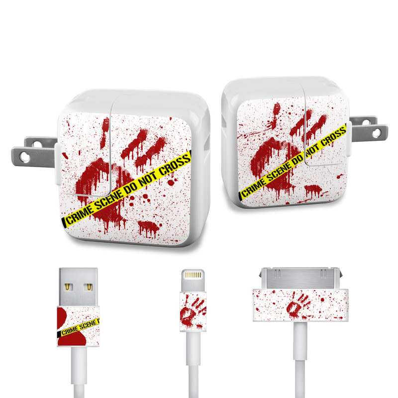 Apple 12W USB Power Adapter Skin design of Text, Font, Red, Graphic design, Logo, Graphics, Brand, Banner, with white, red, yellow, black colors