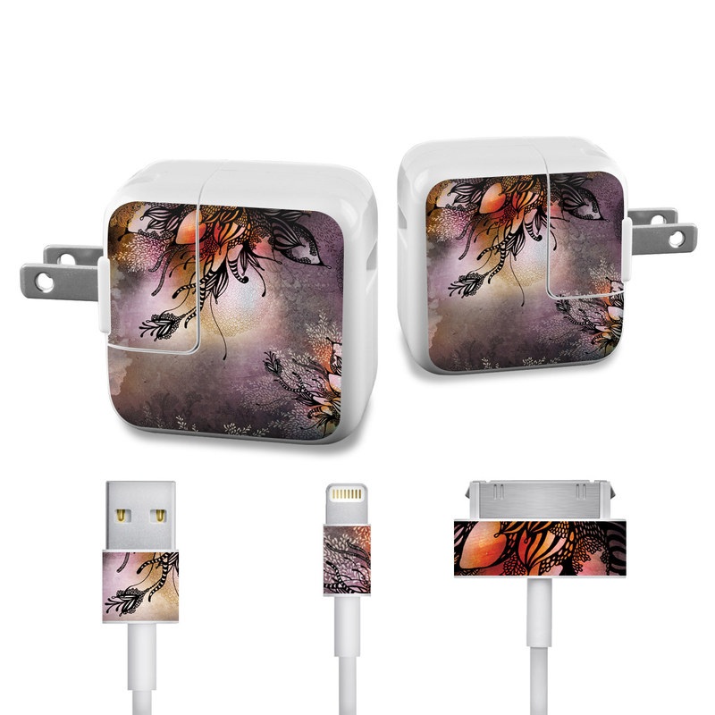 Apple 12W USB Power Adapter Skin design of Illustration, Graphic design, Cg artwork, Art, Fictional character, Graphics, Visual arts, Darkness, with black, gray, red, green, purple colors
