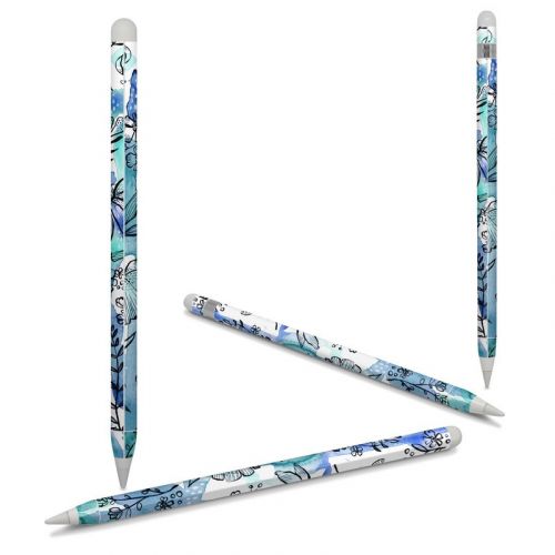 Blue Ink Floral Apple Pencil Skin