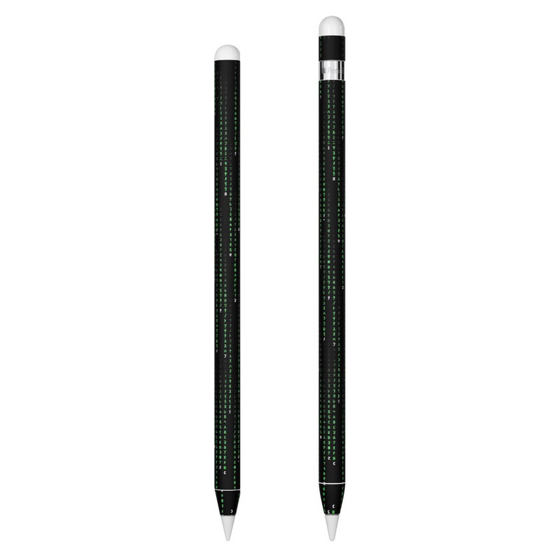 Apple Pencil Skin design of Green, Black, Pattern, Symmetry with black colors