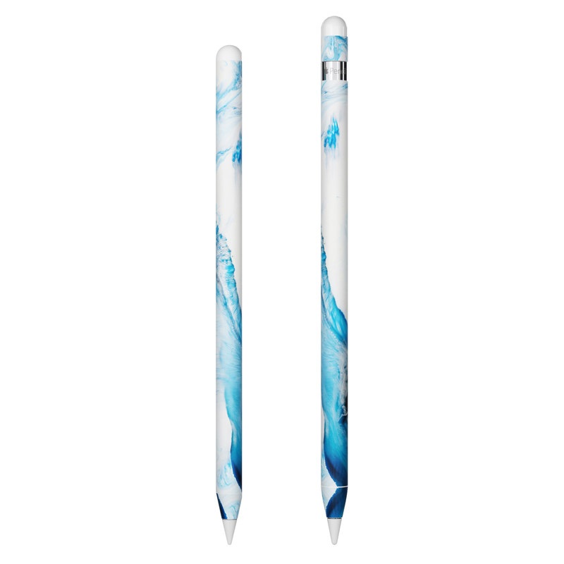 Apple Pencil Skin design of Glacial landform, Blue, Water, Glacier, Sky, Arctic, Ice cap, Watercolor paint, Drawing, Art, with white, blue, black colors