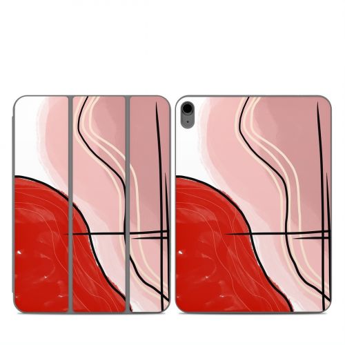 Abstract Red Smart Folio for iPad Series Skin