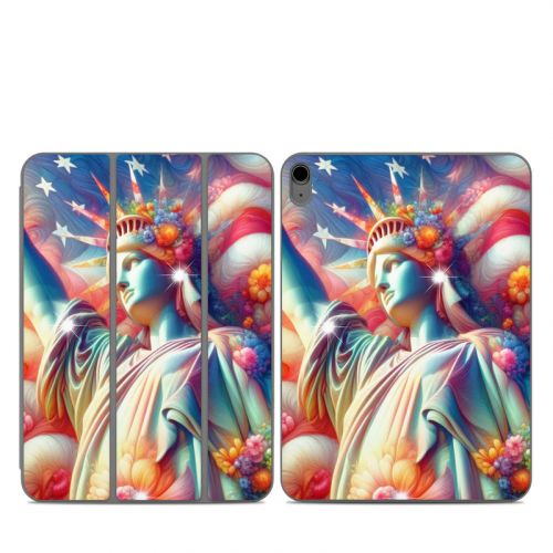 Lady Liberty and Flowers Smart Folio for iPad Series Skin