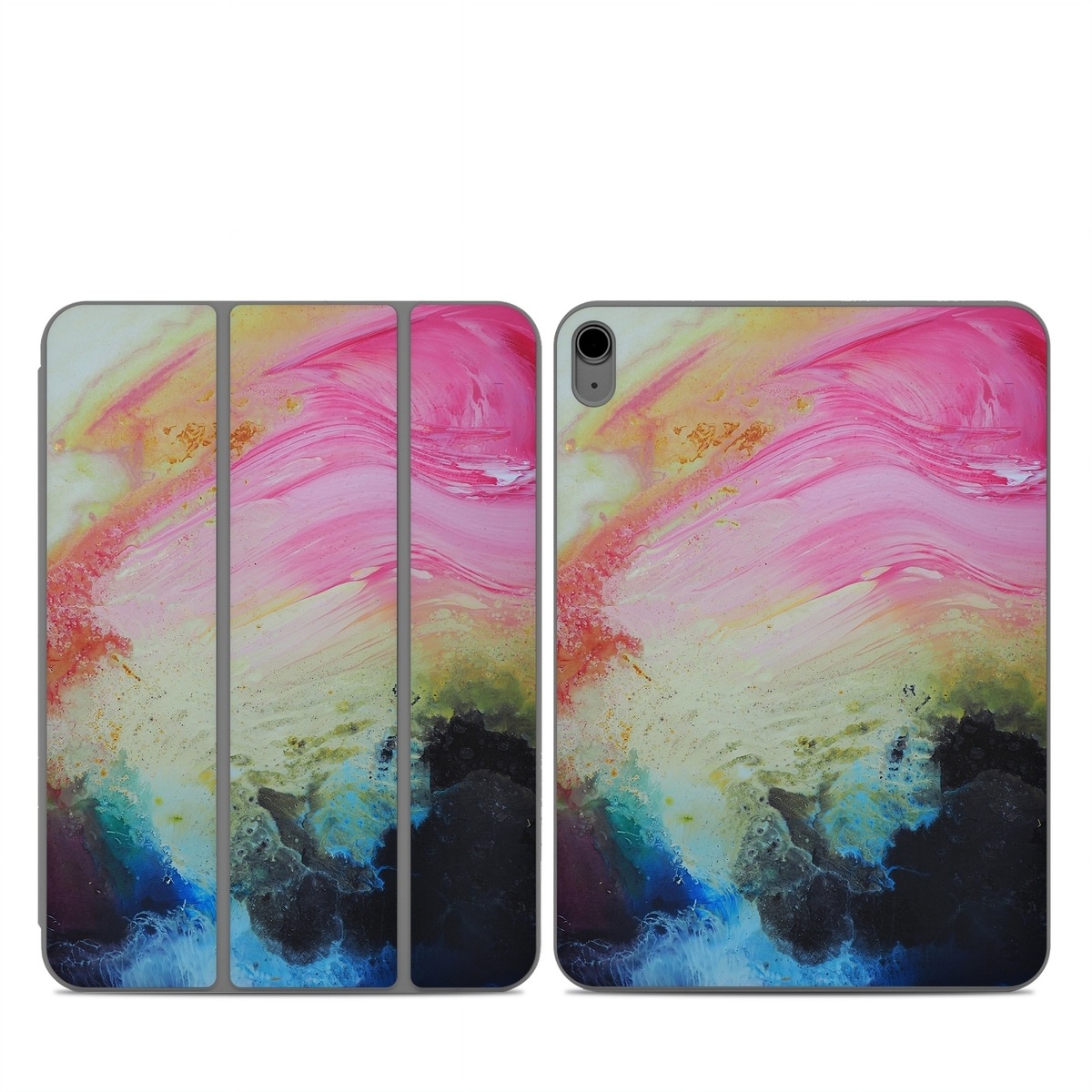 Smart Folio for iPad Series Skin design of Painting, Modern art, Acrylic paint, Art, Pink, Watercolor paint, Visual arts, Paint, Artwork, Magenta, with pink, yellow, orange, blue, black, red colors