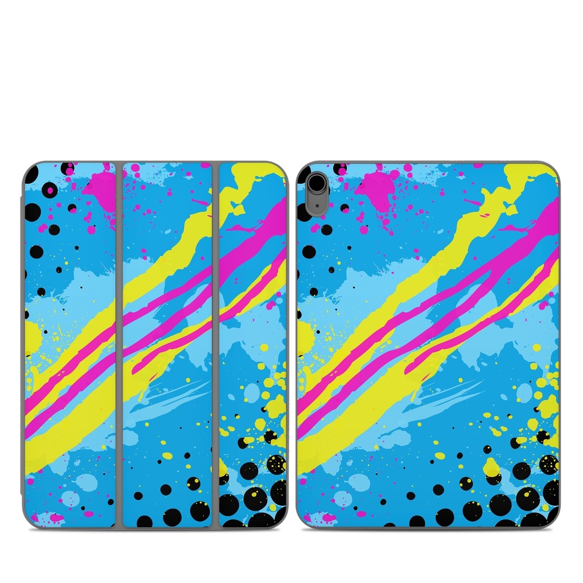 Smart Folio for iPad Series Skin design of Blue, Colorfulness, Graphic design, Pattern, Water, Line, Design, Graphics, Illustration, Visual arts, with blue, black, yellow, pink colors