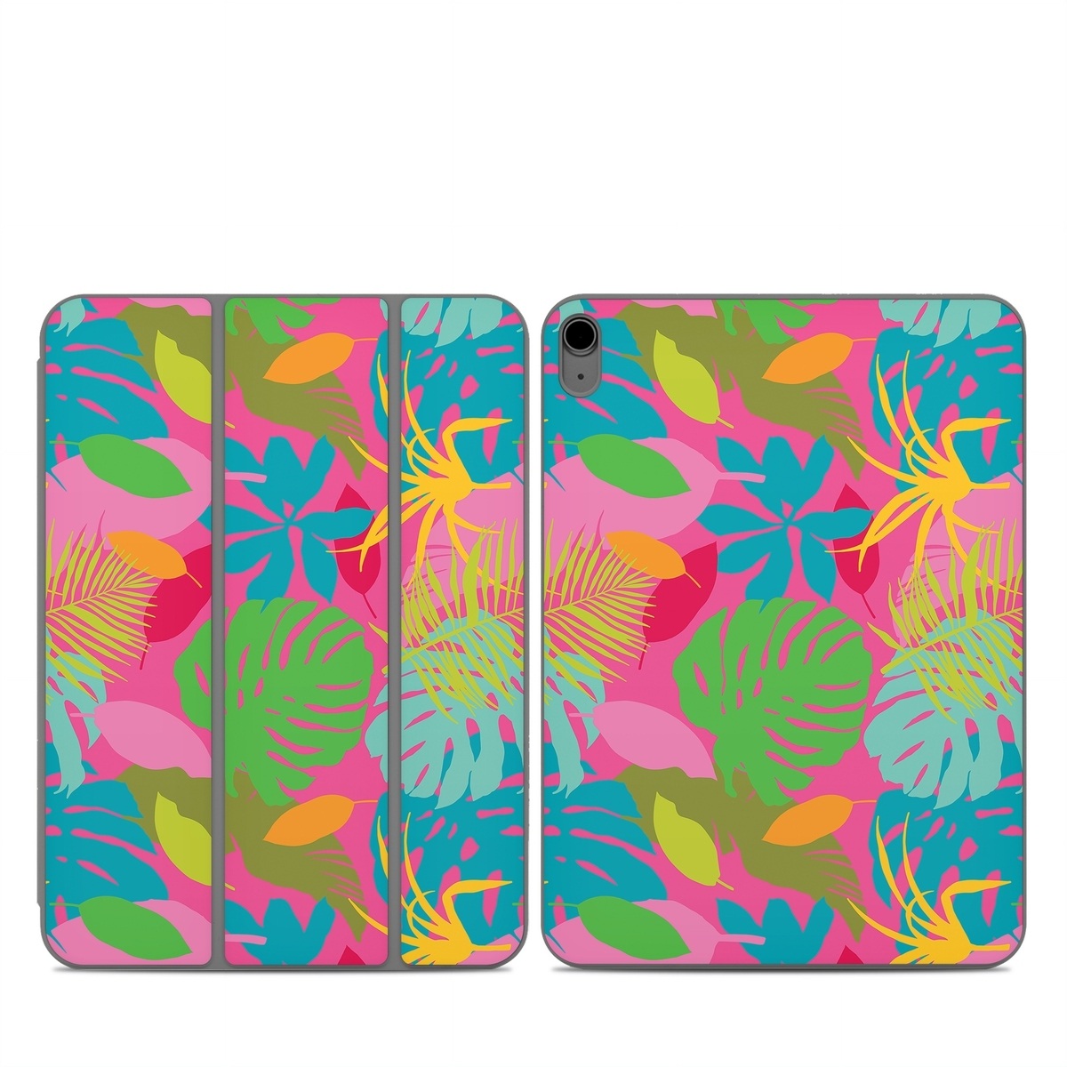 Smart Folio for iPad Series Skin design of Organism, Pink, Rectangle, Magenta, Aqua, Art, Symmetry, Pattern, Painting, Electric blue, with pink, green, blue, yellow, orange, red colors