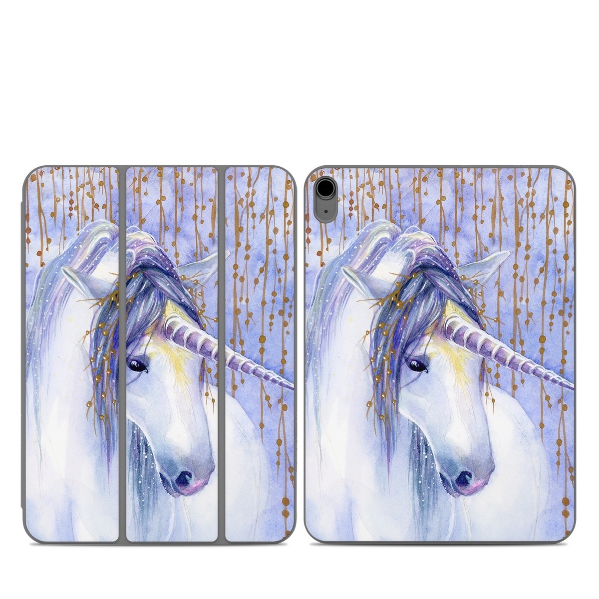 Smart Folio for iPad Series Skin design of Horse, Eyelash, Painting, Working animal, Line, Art, Paint, Snout, Pack animal, Illustration, with white, purple, brown, yellow colors