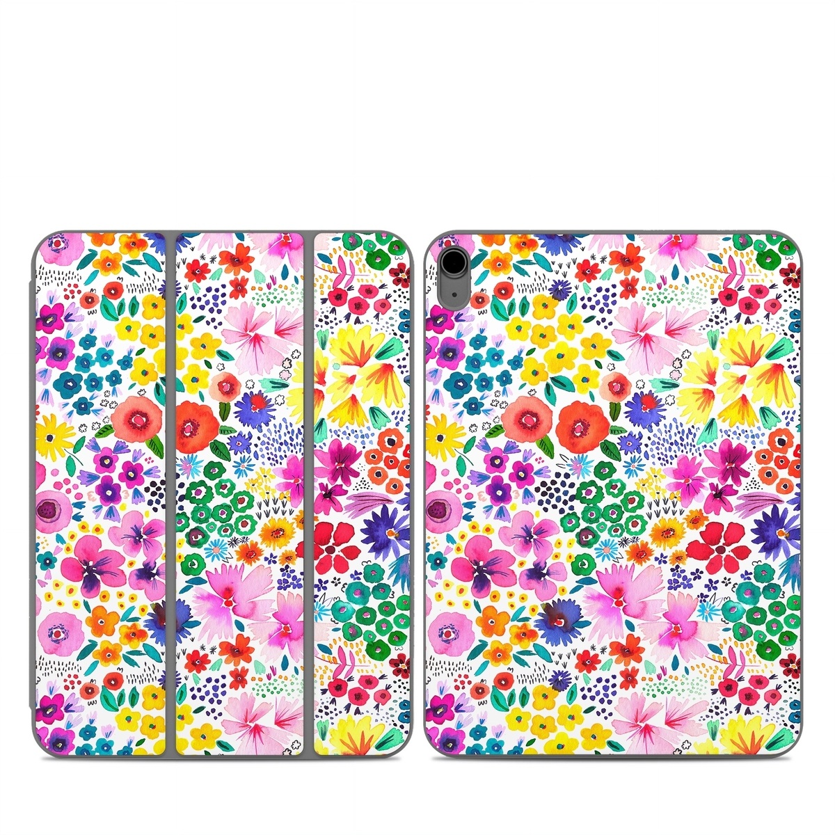 Smart Folio for iPad Series Skin design of Colorfulness, Flower, Pink, Art, Magenta, Pattern, Creative arts, Petal, Symmetry, Electric blue, with white, pink, green, red, blue, purple, yellow, orange colors